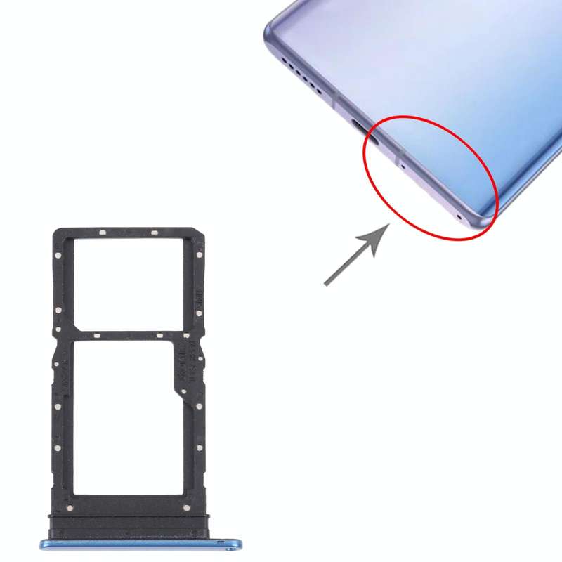 SIM Card Tray + SIM Card Tray / Micro SD Card Tray for Honor Play 30 Plus(Blue)