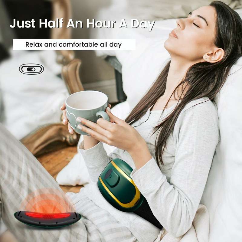 Smart Abdominal Massage Hot Compress Belt Girls Menstrual Period Massager(Green)