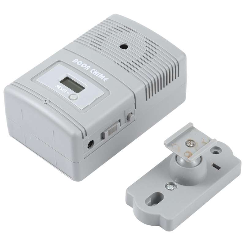 JX-371E Light Sensitive and Motion Activated Visitor Door Chime with 0.7 inch LCD Counter(Grey)