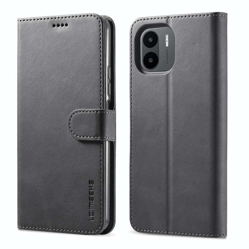 For Xiaomi Redmi A1 LC.IMEEKE Calf Texture Horizontal Flip Leather Case(Black)