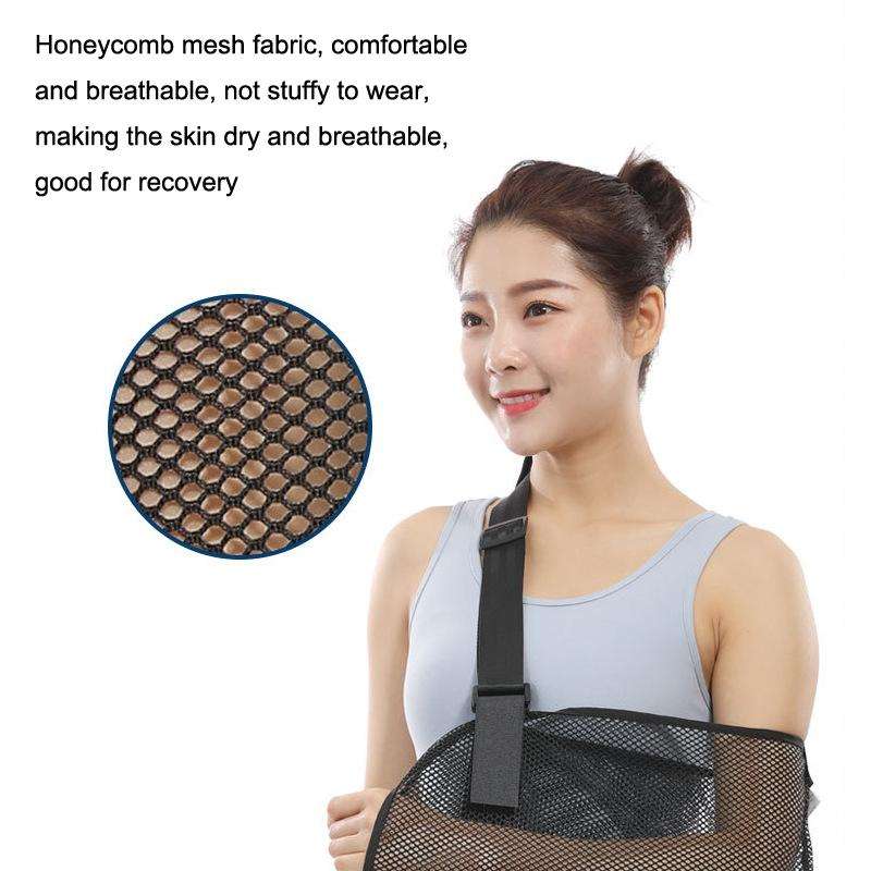 M Summer Breathable Arm Sling Arm Fracture Sprain Dislocation Fixation Belt(Black)
