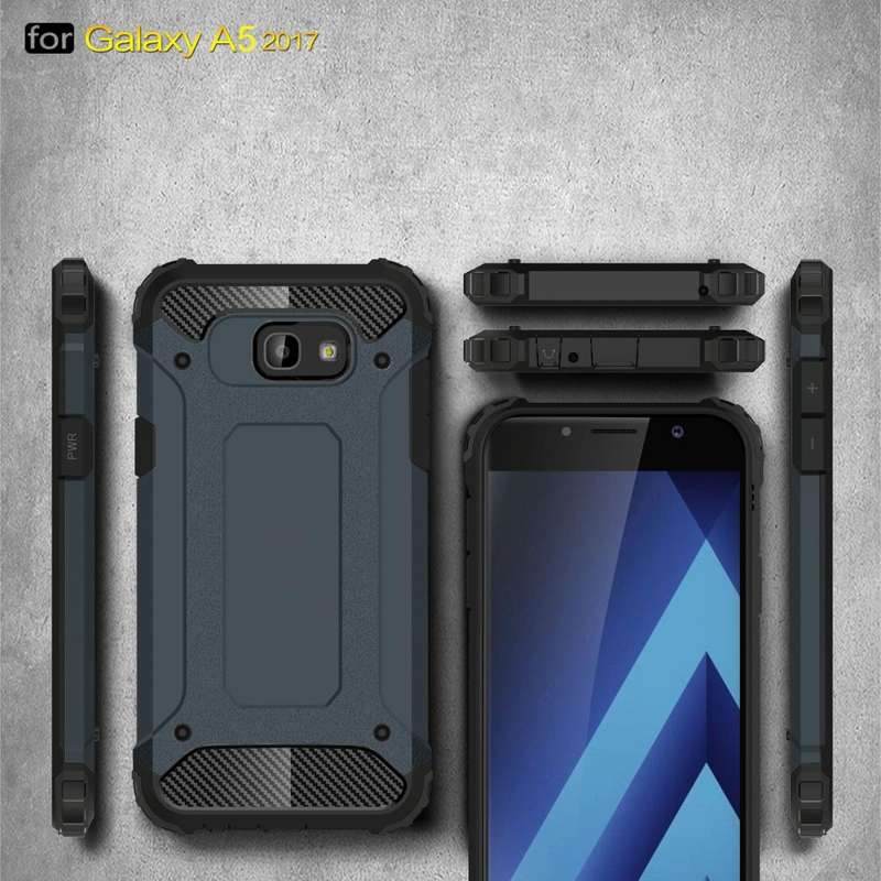 For Galaxy A5 (2017) / A520 Tough Armor TPU + PC Phone Case(Dark Blue)