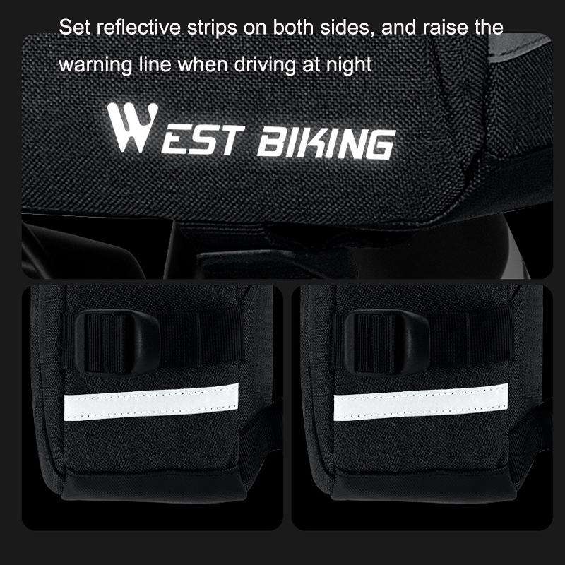 WEST BIKING YP0707301 Mountain Bike Handlebar Bag Multifunctional Large Capacity Head Bag(Grey)