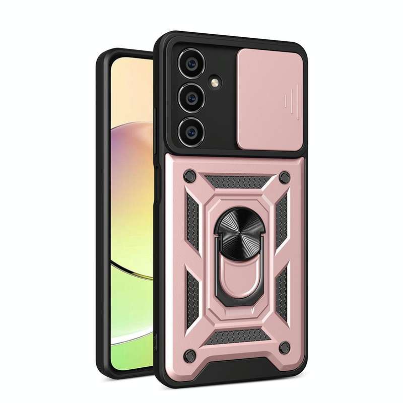 For Samsung Galaxy S23 FE 5G Sliding Camera Cover Design TPU+PC Phone Case(Rose Gold)