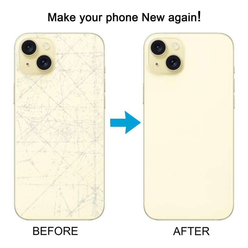 For iPhone 15 Plus Easy Replacement Big Camera Hole Glass Back Battery Cover(Yellow)