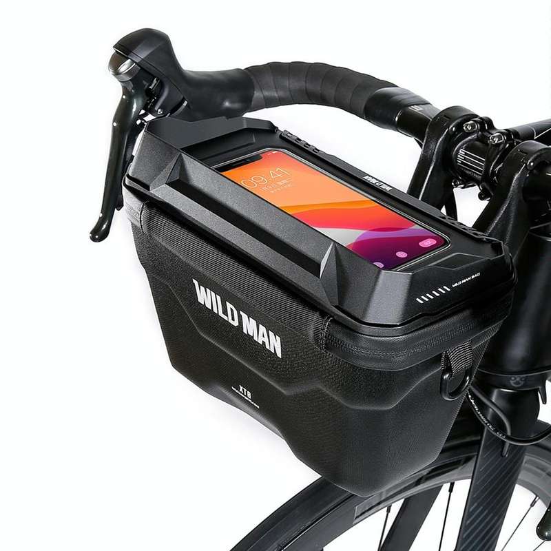 WILD MAN XT8 3L Bicycle EVA Hard Shell Touch Screen Waterproof Head Bag(Black)