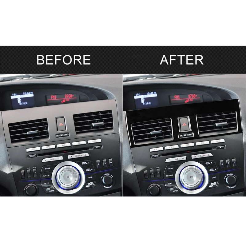 For Mazda 3 Axela 2010-2013 2 in 1 Car Central Vent Set B Decorative Sticker, Left Drive
