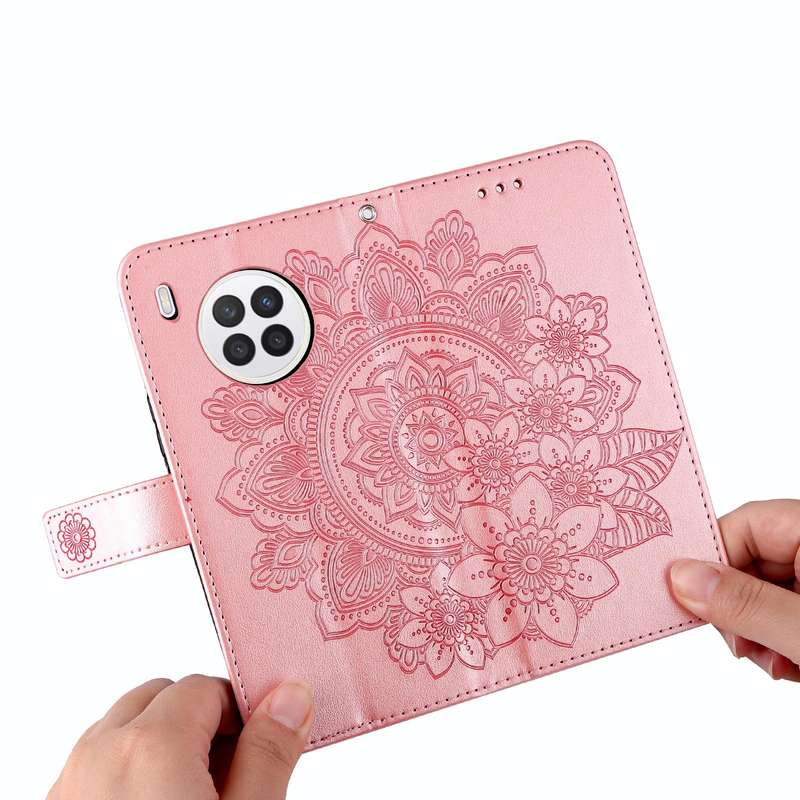 For Huawei nova 8i / Honor 50 Lite 7-petal Flowers Embossed Flip Leather Phone Case with Holder &...