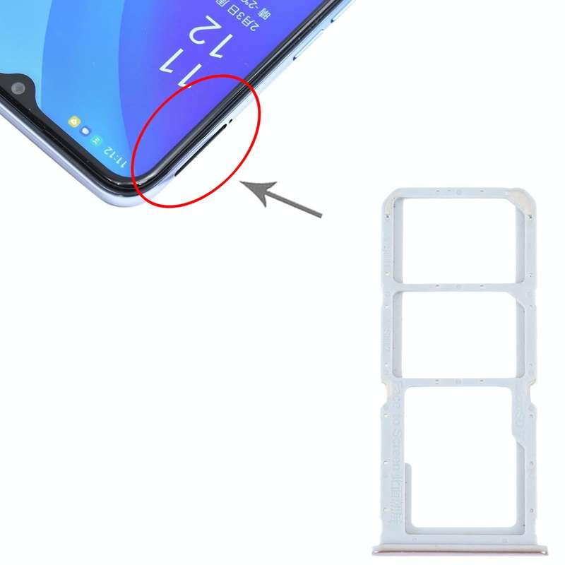 For OPPO A55 5G / A53S 5G SIM Card Tray + SIM Card Tray + Micro SD Card Tray (Gold)