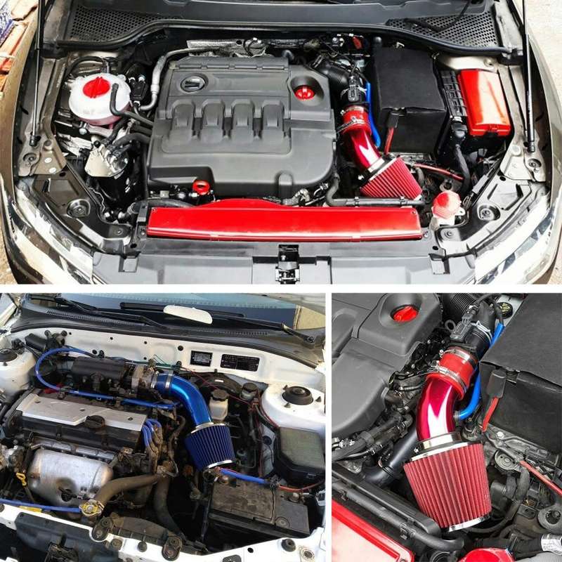 Universal Car Cold Air Intake Kit Modified Aluminum Tube 76mm / 3inch Mushroom Head Style Air Fil...