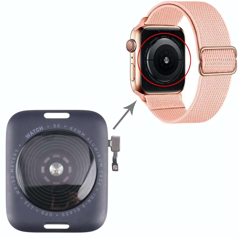 Glass Back Cover With Wireless Charging Coil For Apple Watch Series SE 2022 44mm LTE Edition (Grey)