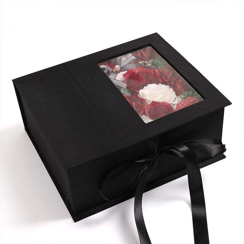 Creative Valentine Day Gift Soap Flower Rose Gift Box Souvenir (Red)