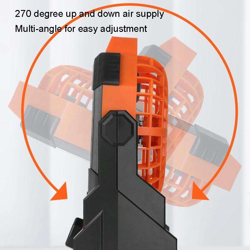 Outdoor Infinitely Variable Speed Portable Large Wind Charging Camping Lighting Fan(Black Green)