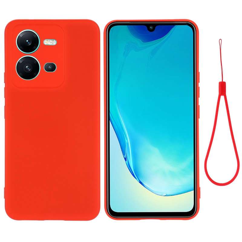 For vivo V25 5G / V25E 5G / X80 Lite Pure Color Liquid Silicone Shockproof Full Coverage Phone Ca...