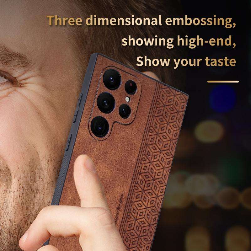 For Samsung Galaxy S23 Ultra 5G AZNS 3D Embossed Skin Feel Phone Case(Dark Green)