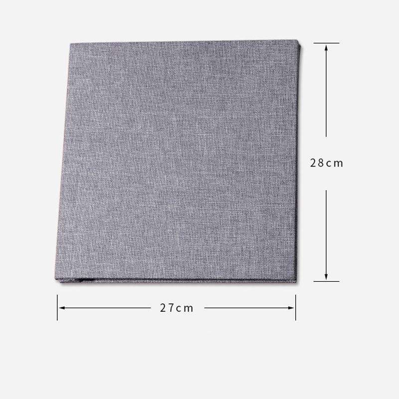 Simple Linen Self-adhesive Film Album Retro Family Large Capacity Handmade Creative Gifts(Gray Bl...
