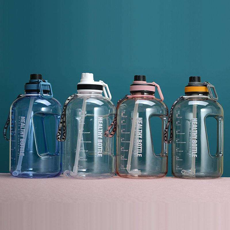 2.2L Large-Capacity Water Cup Sports And Fitness Straw Large Water Bottle Heat-resistant Plastic ...