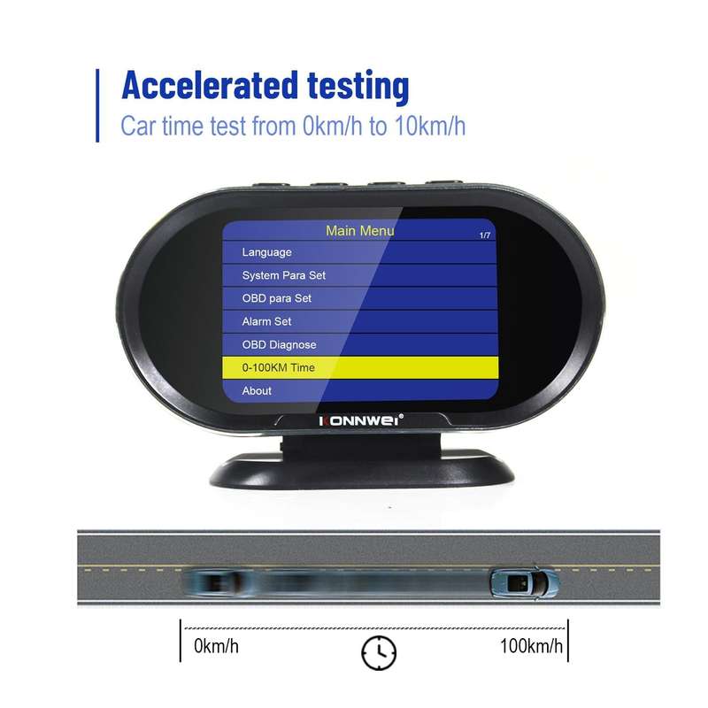 KONNWEI KW206 2 in 1 OBDII / EOBD12V Car Fault Scanner + 3.5 inch LCD Monitor