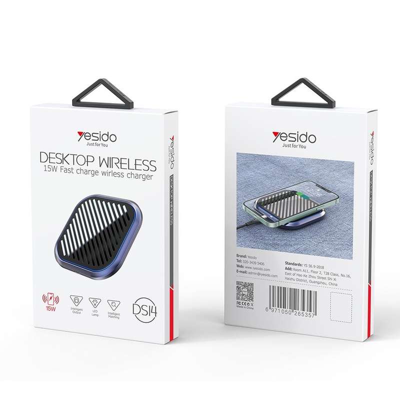 Yesido DS14 15W Desktop Qi Wireless Fast Charger(Black)