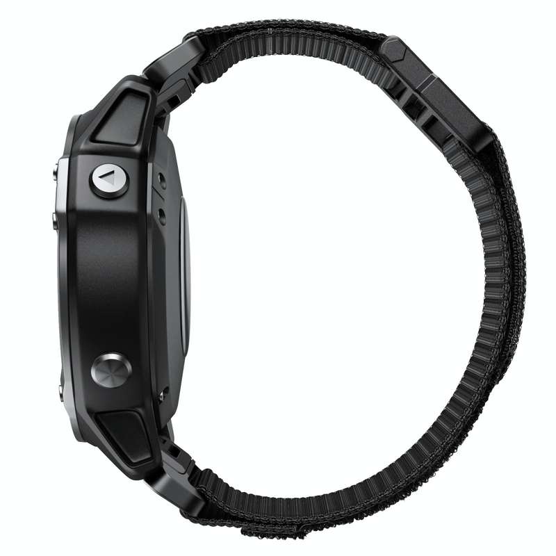 For Garmin Fenix 6X / 5X 26mm Hook And Loop Fastener Nylon Watch Band(Black)