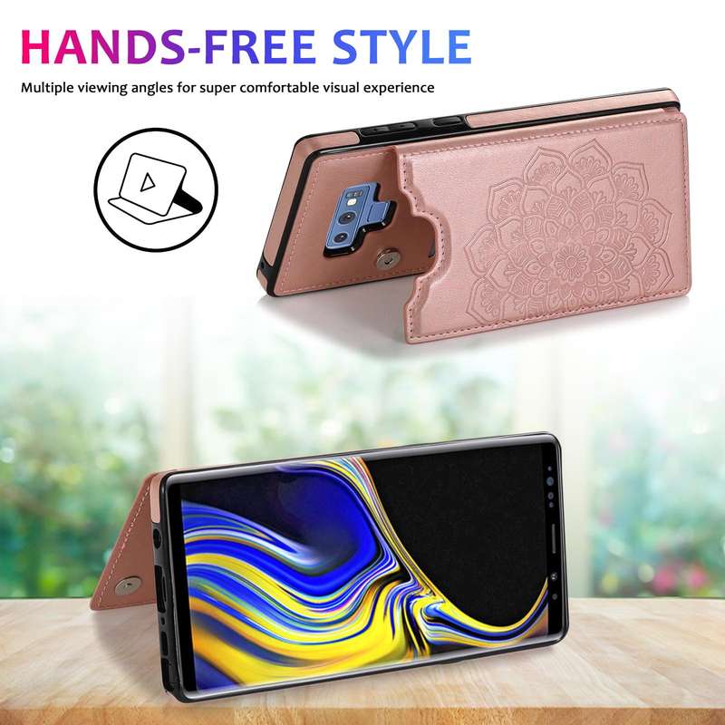 For Samsung Galaxy Note9 Double Buckle Mandala Pattern PU+TPU Protective Case with Card Slots & H...