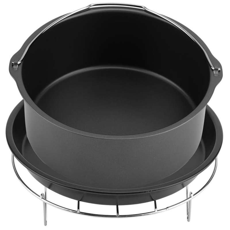 5 in 1 Fryer Accessory Set Multifunctional Air Fryer Set Grill Pizza Pan Five-piece set (round ba...
