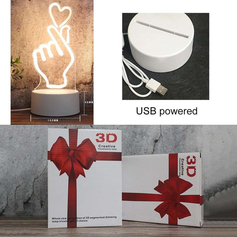 White Base Creative 3D Tricolor LED Decorative Night Light, Plug Version, Shape:Diamond Ferris Wh...