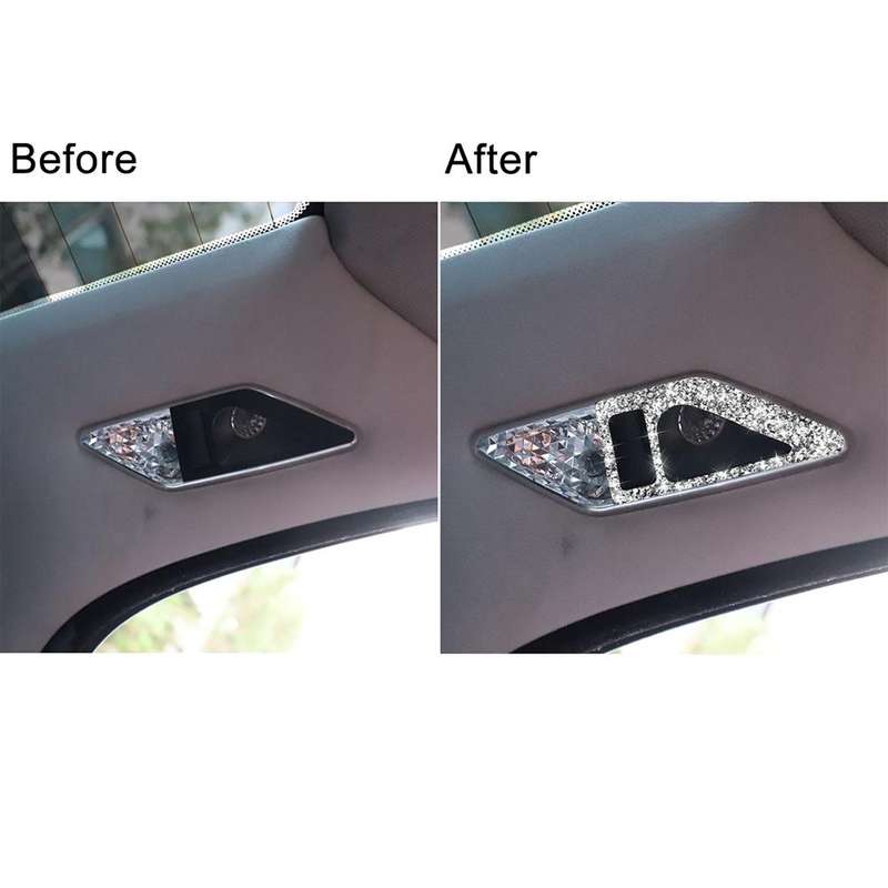 For BMW Series 3 E46 1998-2005 Car Rear Seat Reading Light Diamond Decoration Sticker, Left and R...