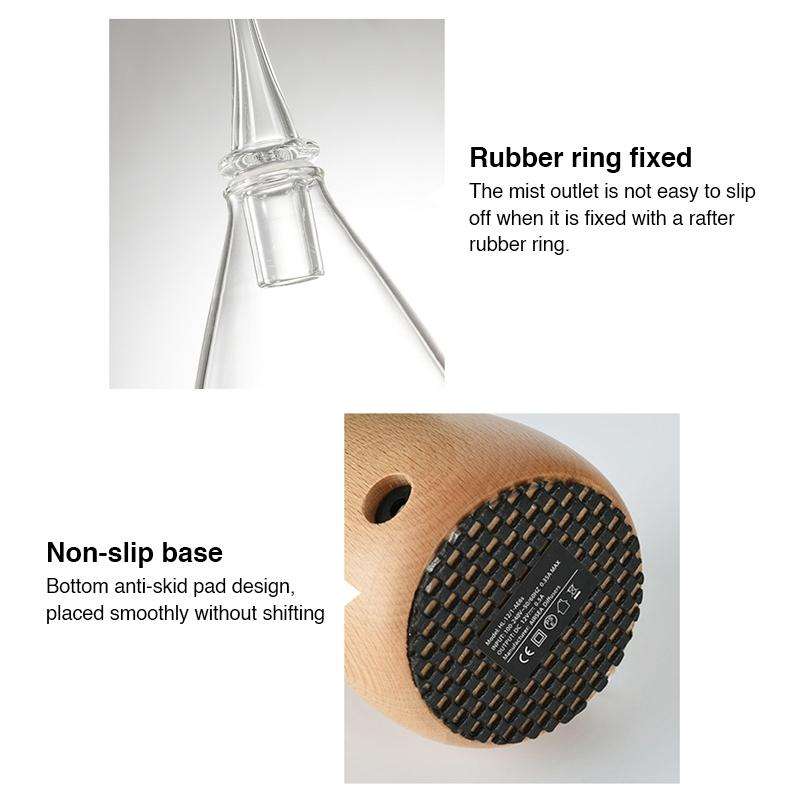 Waterless Diffuser Essential Oil Spray Wood Glass Aromatherapy Air Humidifier, Plug Type:AU Plug(...