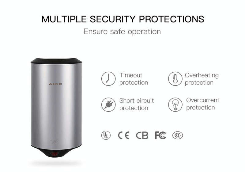 304 Stainless Steel Automatic SensorJet Hand Dryer High Speed Airflow for Home Hotel Airport Hand...