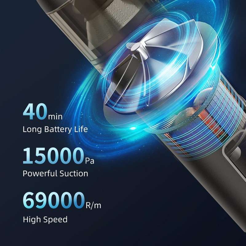F35 15000Pa Cordless Handheld Car Vacuum Cleaner(White)