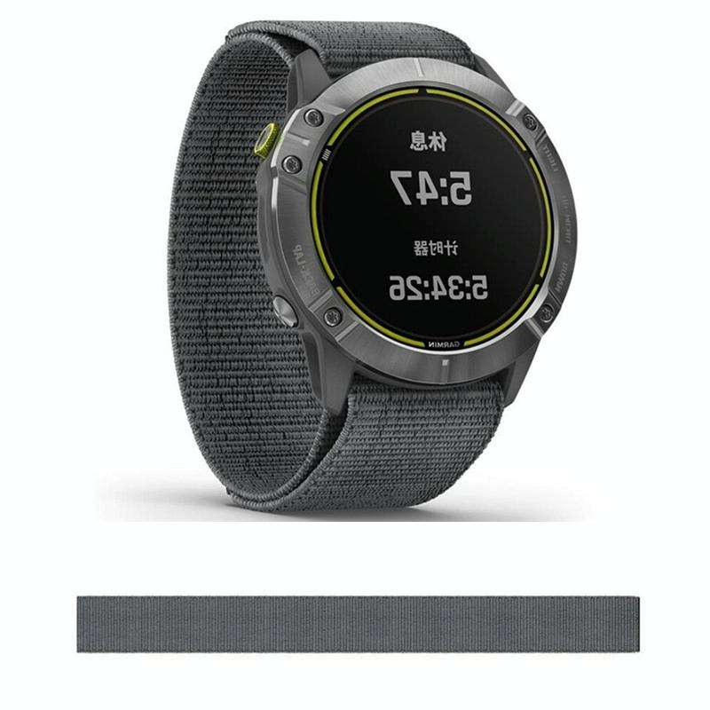 For Garmin Fenix 6 22mm Knitted Nylon Loop Watch Band(Grey)
