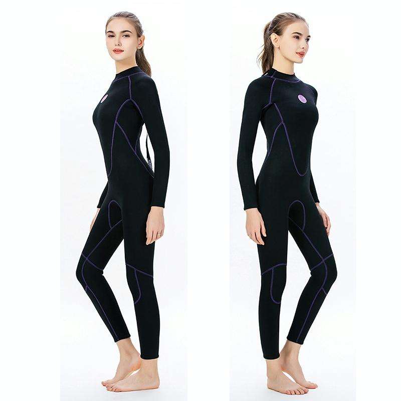 SLINX 1714 3mm Neoprene Super Elastic Warm Long-sleeved Full Body One-piece Wetsuit for Women, Si...