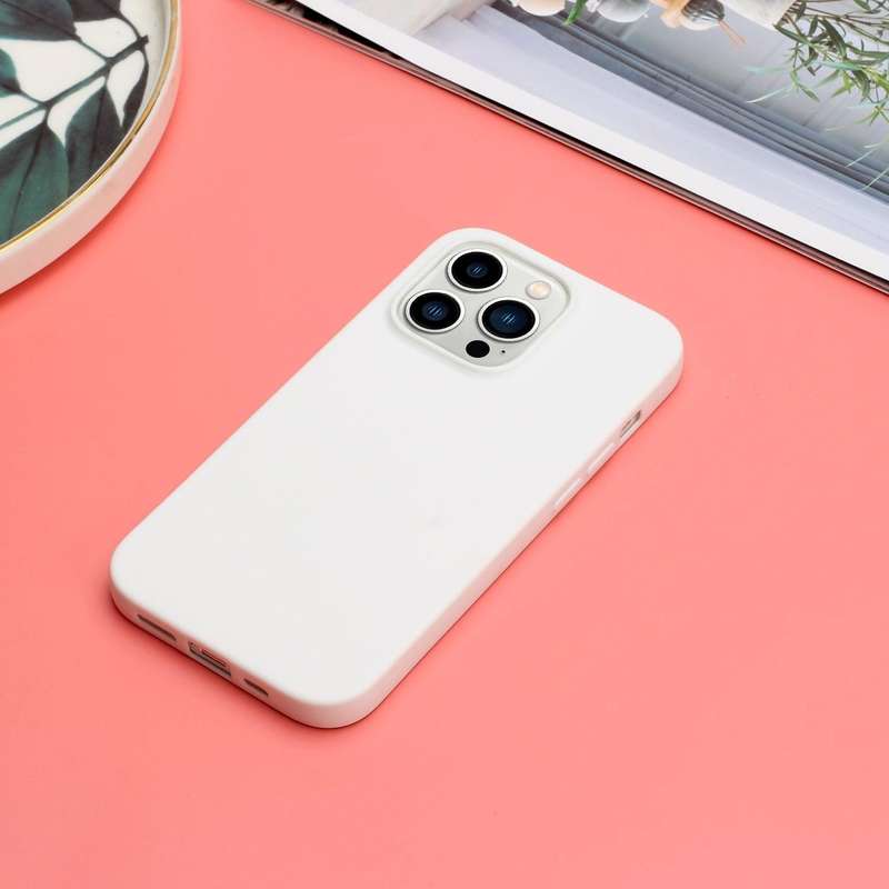 For iPhone 14 Pro Max Solid Color Frosted Silicone Phone Case(White)