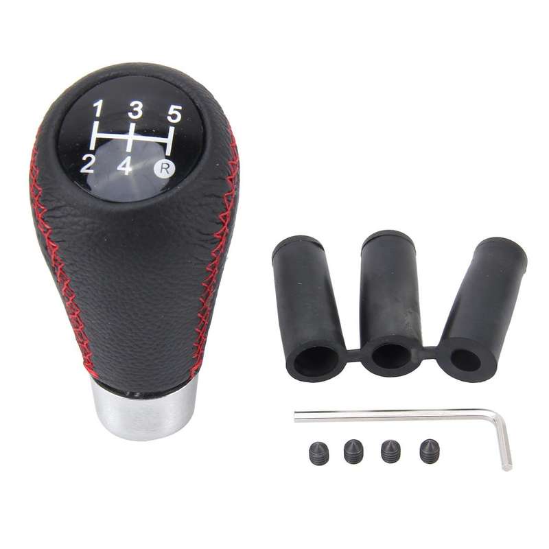 Universal 5-Speed Manual Shift Knob Manual Gear Shift Knob Stick Head Fit for All Car(Red)