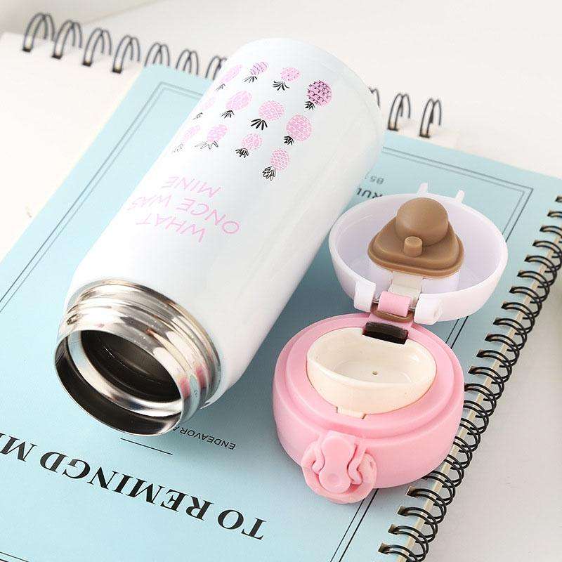 Flamingo Pattern Bouncing Vacuum Flask Mug Travel Stainless Steel Thermos Cup, Capacity:350ml(Pin...
