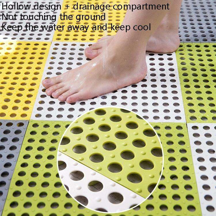 4 PCS Bathroom Anti-Slip Mat Shower Room Splicing Ground Pad, Size: 30x30cm(Yellow)