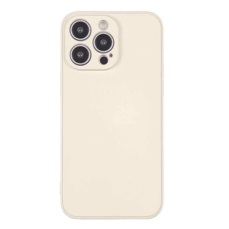 For iPhone 14 Pro Max Silicone Phone Case with Wrist Strap(White)