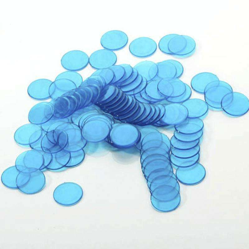 100 PCS Transparent Plastic Casino Poker Chips Bingo Tag Token Children Toys Gifts(Random Color D...