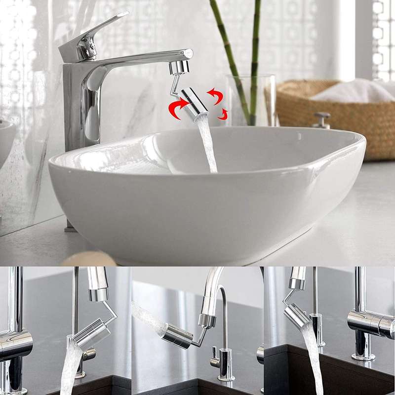 720-Degree Universal Rotating Faucet Anti-Splash Spout Filter Dual-Function Faucet, Specification...