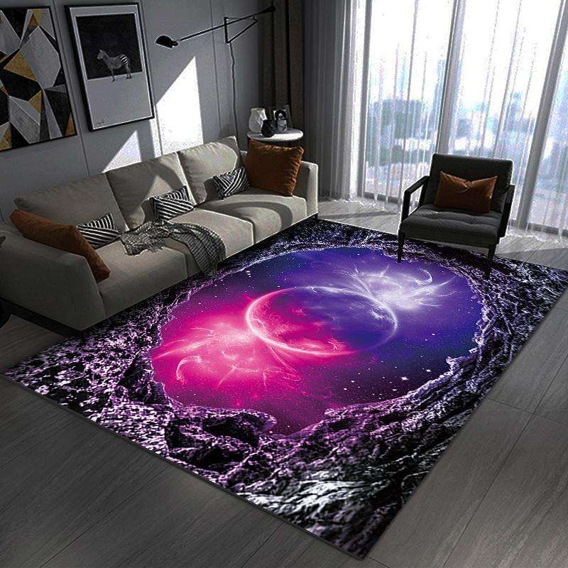 3D Visual Cartoon Cosmic Planet Living Room Carpet, Size: 60x90cm(RZ Cosmic Planet 12)