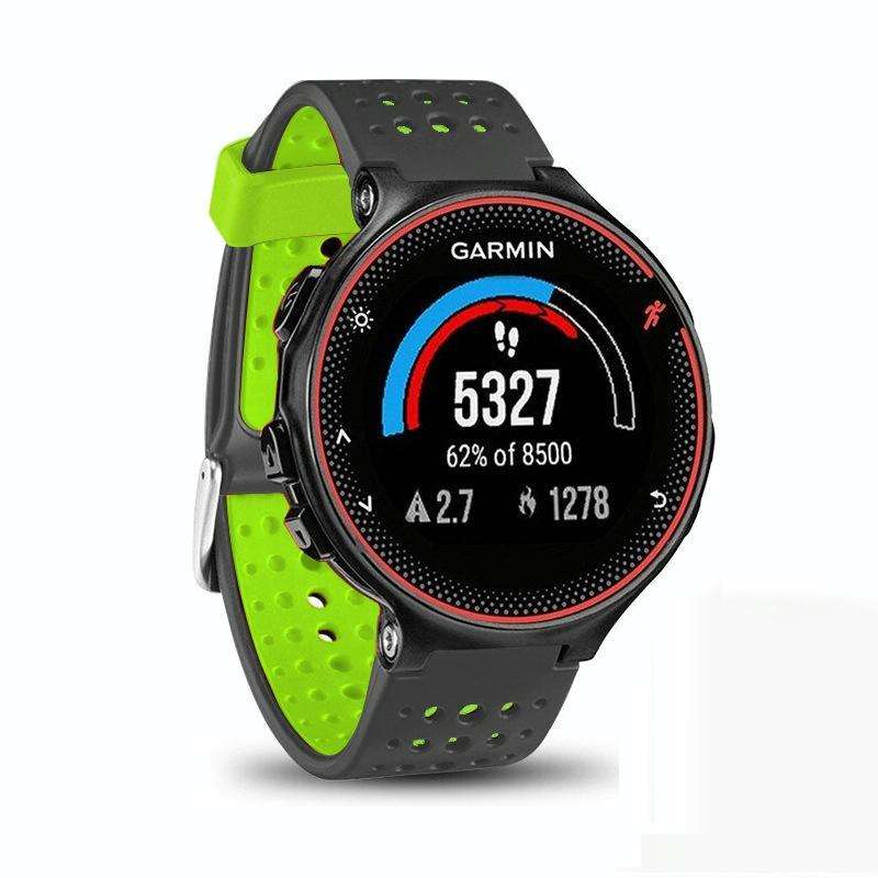 For Garmin Forerunner 235 Two-color Watch Band(Black Green)