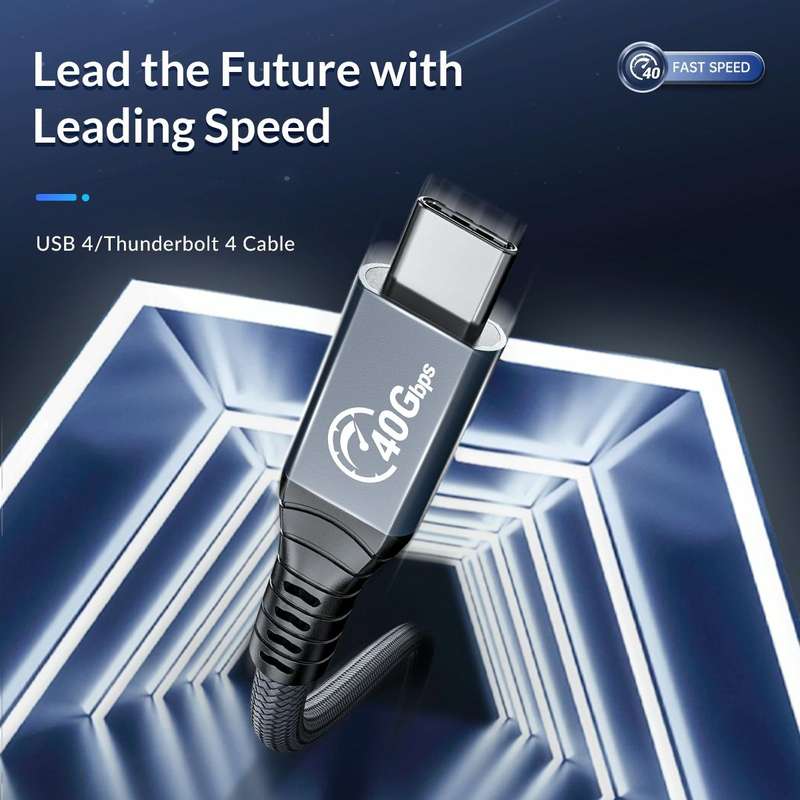 ORICO 40Gbps Thunderbolt 4 USB-C / Tpye-C Data Cable, Cable Length:30cm(Grey)