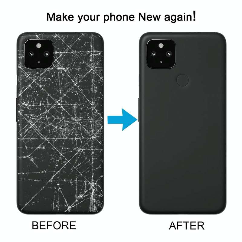 For Google Pixel 4A 5G Battery Back Cover with Camera Lens Cover(Black)