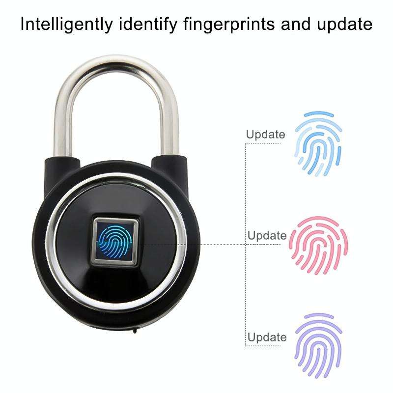 Waterproof Intelligent Bluetooth Fingerprint Padlock Remote Unlocking for iOS / Android(Blue)