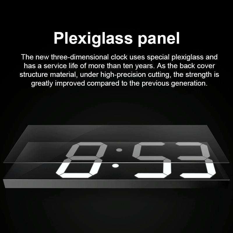 LED Digital Clock Living Room Wall Clock Creative WIFI Clock US Plug, Style:4 Bit WIFI, Color:Hol...
