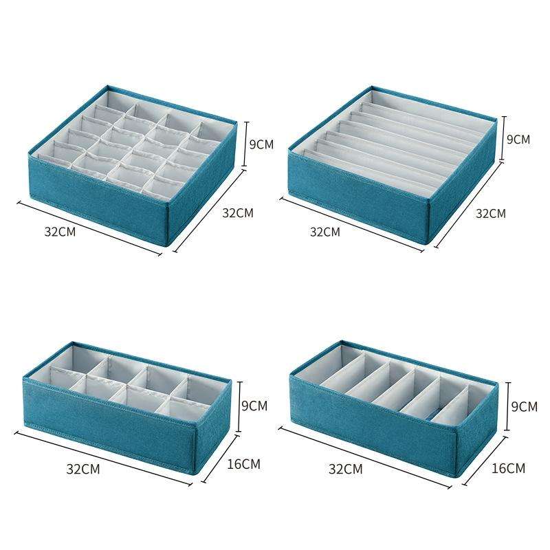 Foldable Drawer Clothes Storage Box, Spec: 6 Grids (Linen)