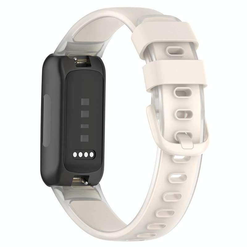 For Fitbit Inspire 3 Two Color Transparent Silicone Watch Band(Starlight Color)