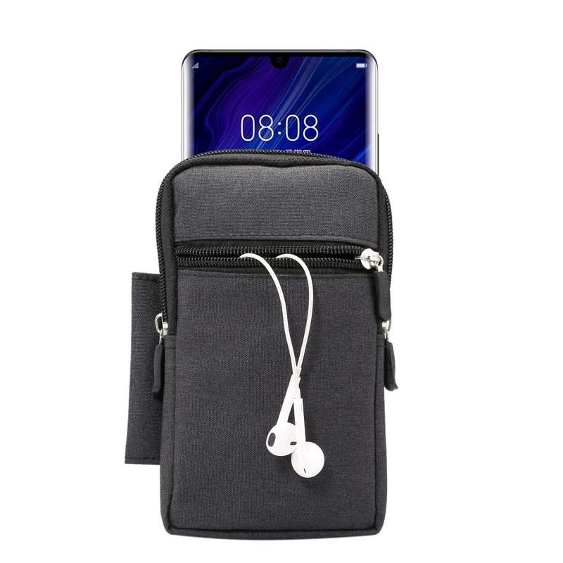 Single checked denim Multi-functional Universal Mobile Phone Waist Pack Case for 6.3 Inch or Belo...