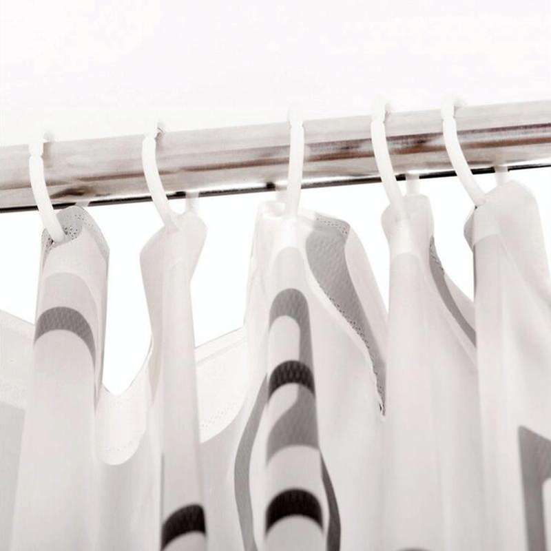 Bathroom Thick Waterproof Shower Curtain, Size:180X200cm, Style:with Copper Buckle